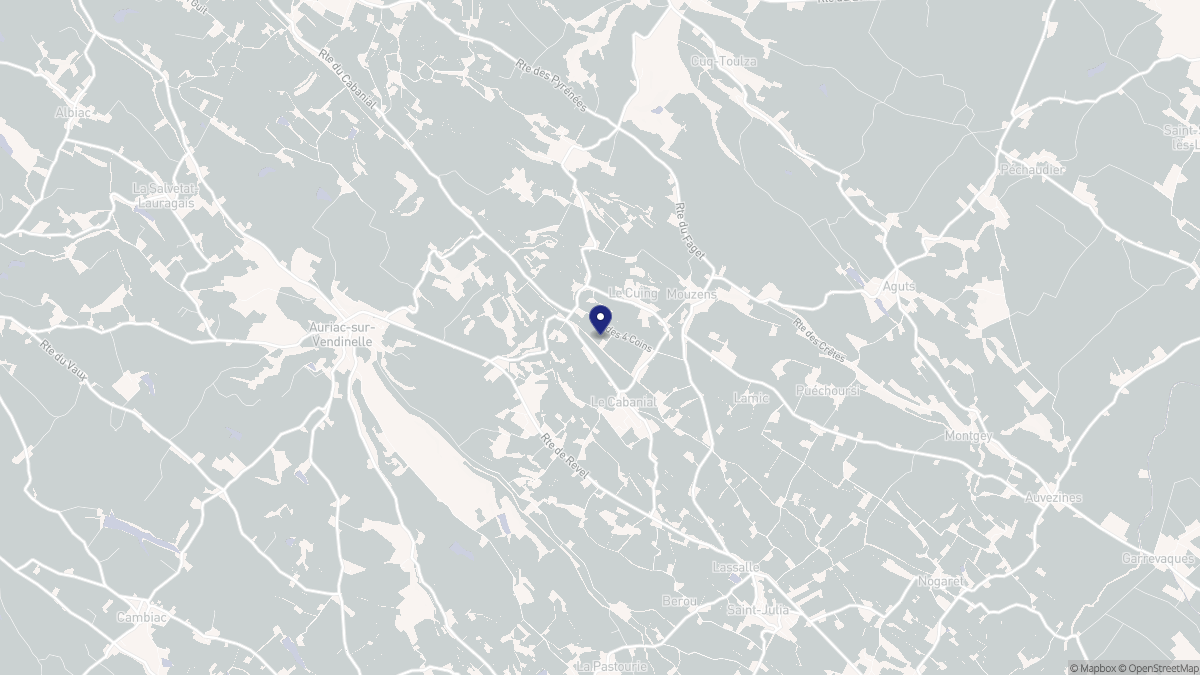 Aperçu cartographique de Le Cabanial, centré sur la commune