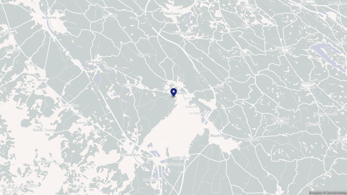 Aperçu cartographique de Calmont, centré sur la commune