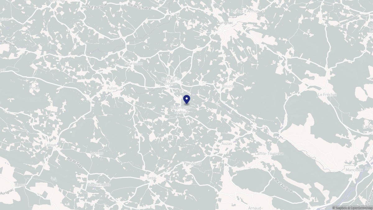 Aperçu cartographique de Cazeneuve-Montaut, centré sur la commune