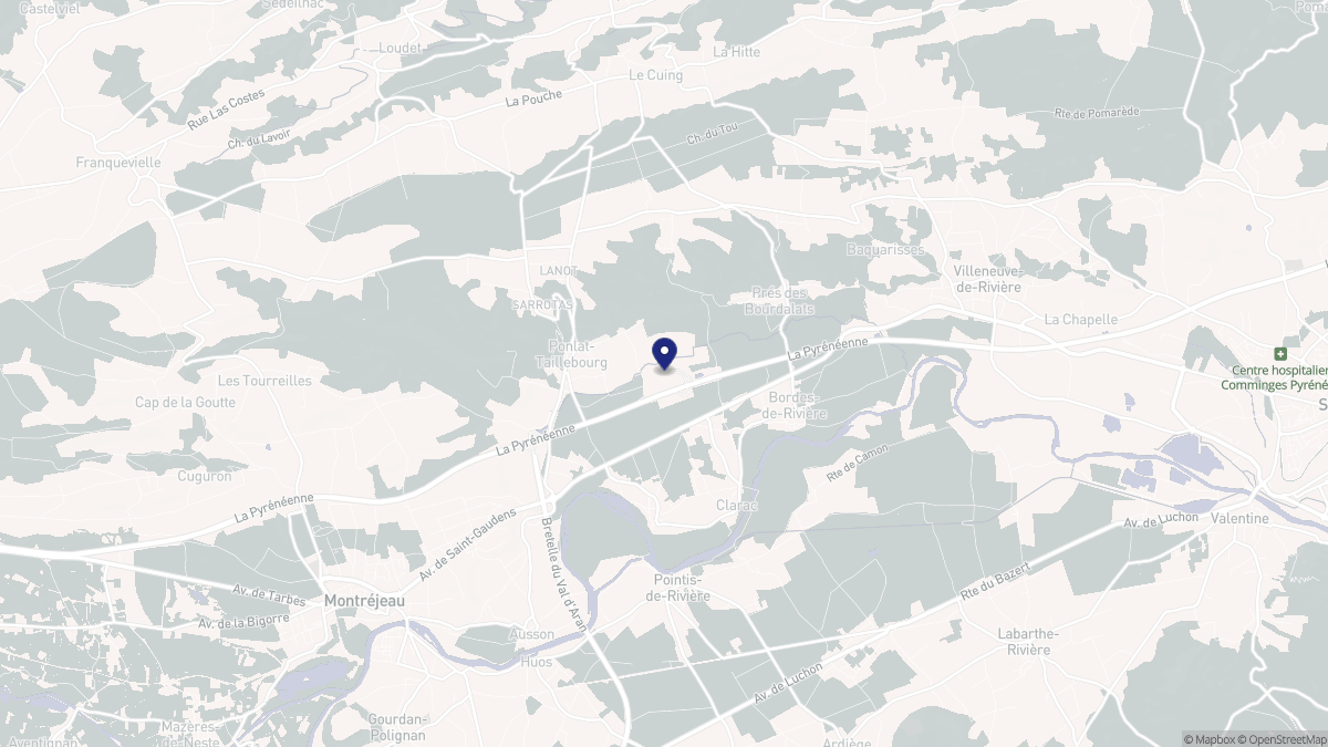 Aperçu cartographique de Clarac, centré sur la commune