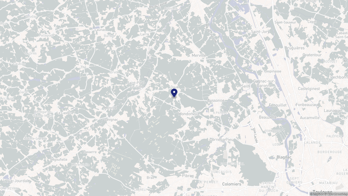 Aperçu cartographique de Daux, centré sur la commune