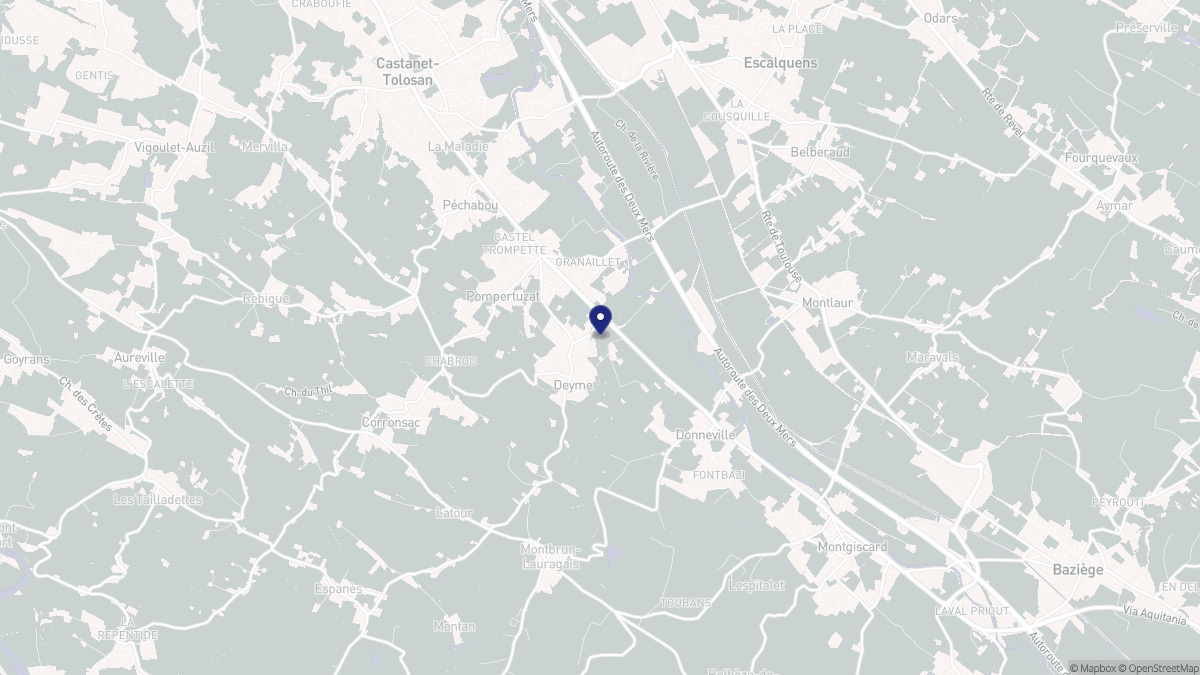 Aperçu cartographique de Deyme, centré sur la commune