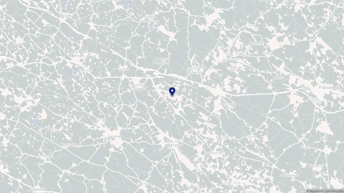 Aperçu cartographique de Le Faget, centré sur la commune