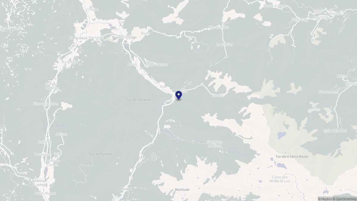 Aperçu cartographique de Fos, centré sur la commune