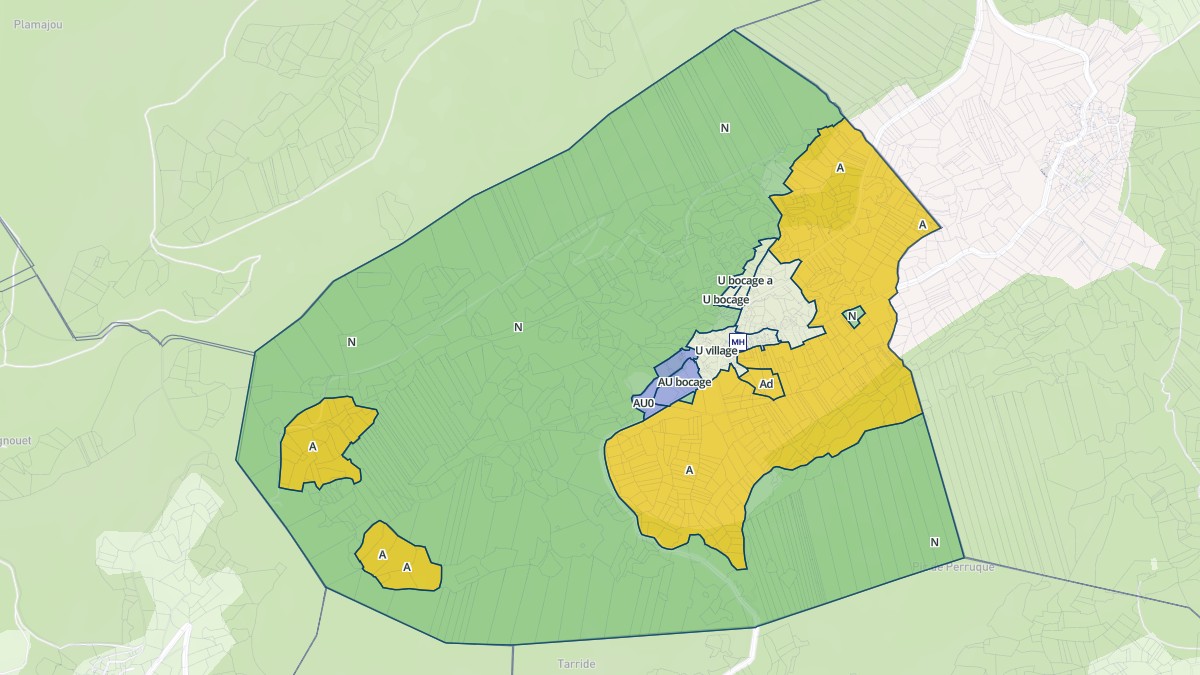 Aperçu cartographique de Génos, centré sur la commune
