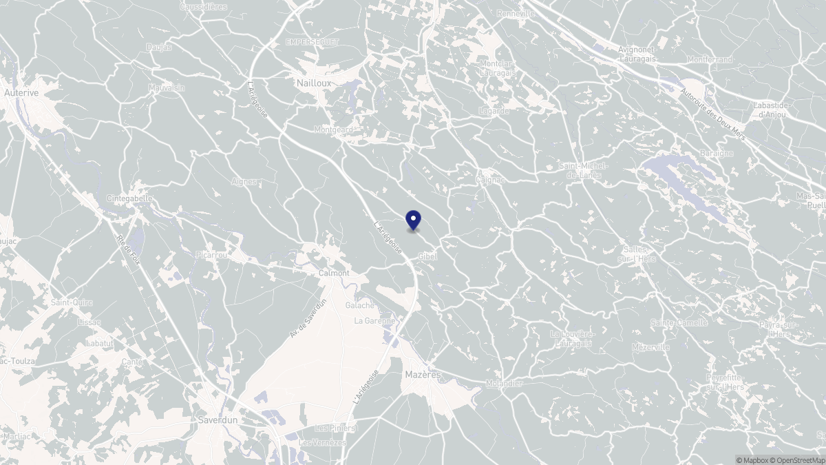 Aperçu cartographique de Gibel, centré sur la commune