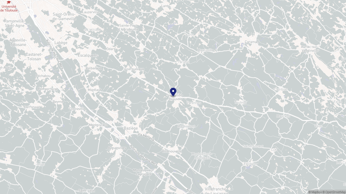 Aperçu cartographique de Labastide-Beauvoir, centré sur la commune