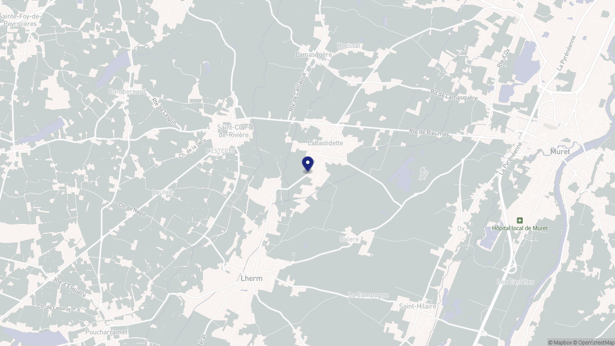 Aperçu cartographique de Labastidette, centré sur la commune