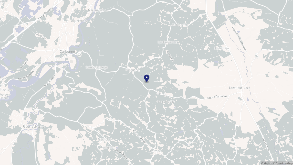 Aperçu cartographique de Lacaugne, centré sur la commune