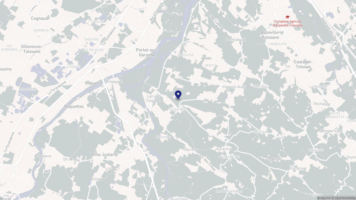 Aperçu cartographique de Lacroix-Falgarde, centré sur la commune