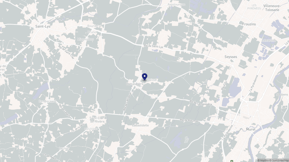 Aperçu cartographique de Lamasquère, centré sur la commune