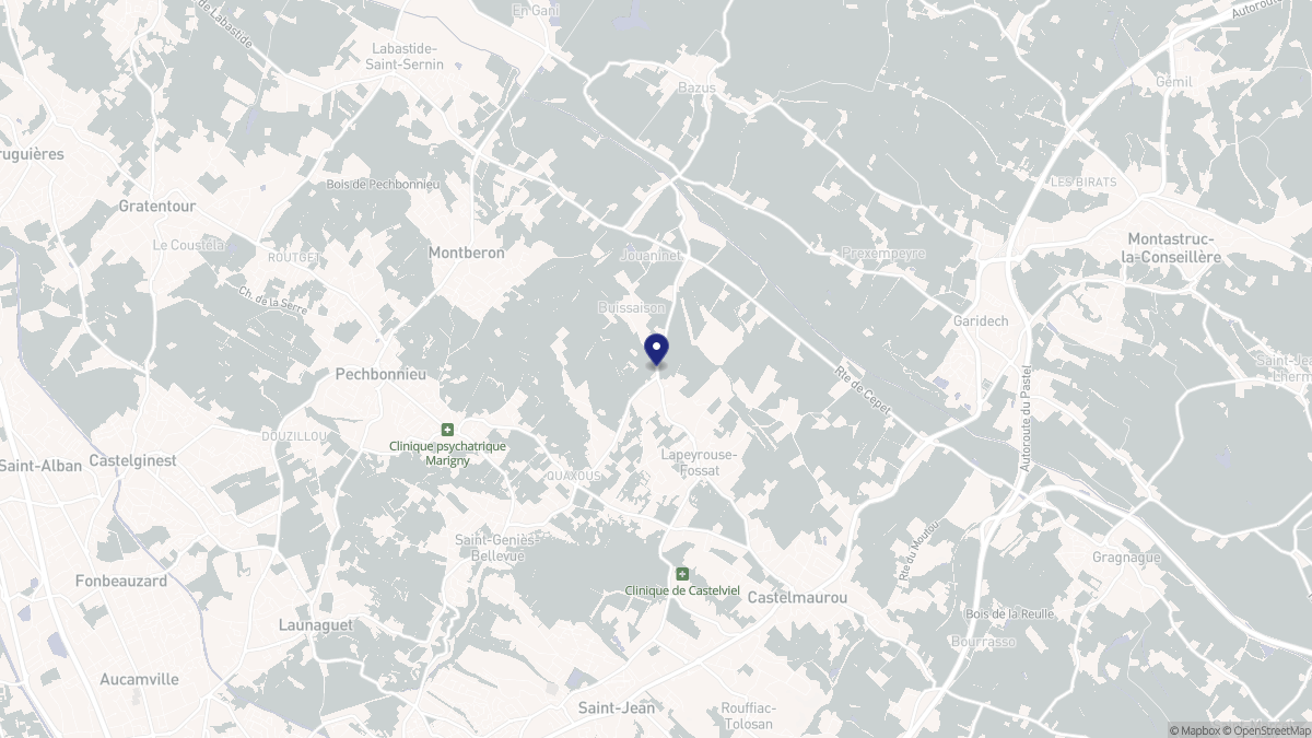 Aperçu cartographique de Lapeyrouse-Fossat, centré sur la commune