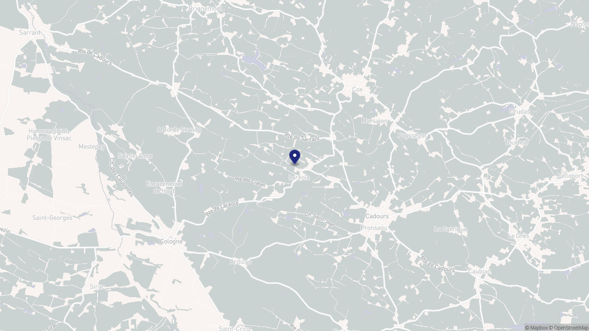 Aperçu cartographique de Laréole, centré sur la commune