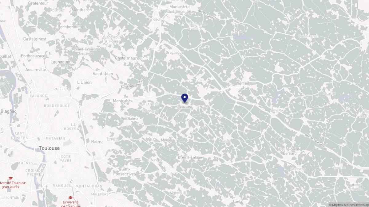 Aperçu cartographique de Lavalette, centré sur la commune