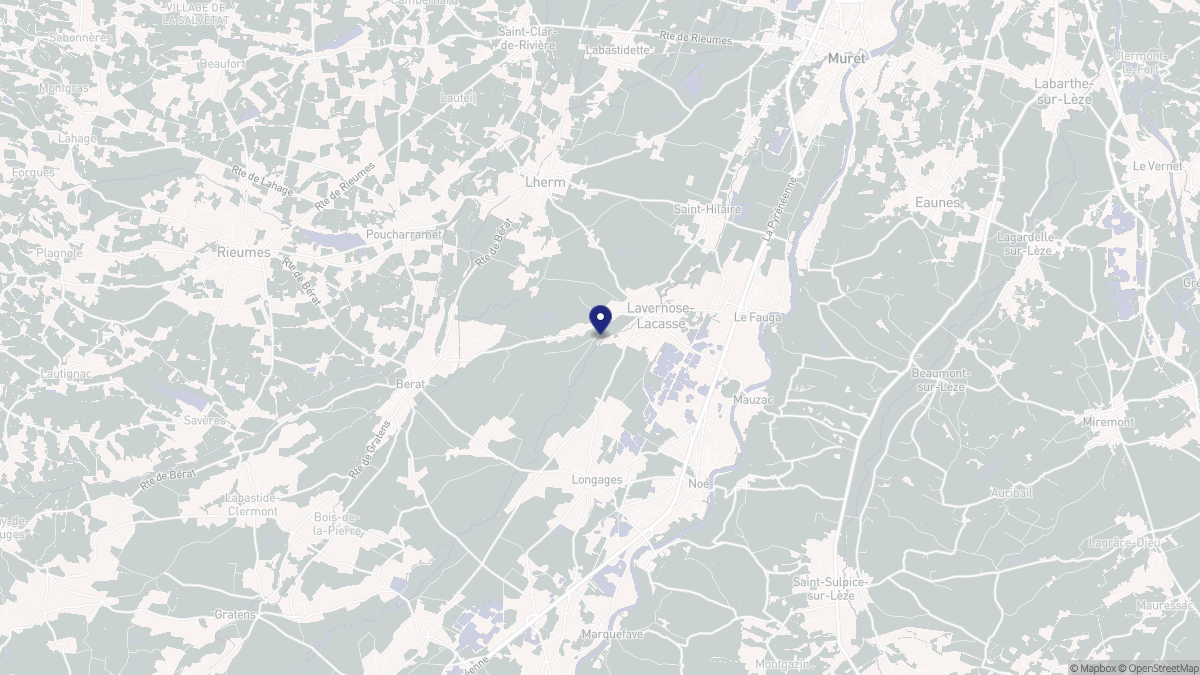 Aperçu cartographique de Lavernose-Lacasse, centré sur la commune