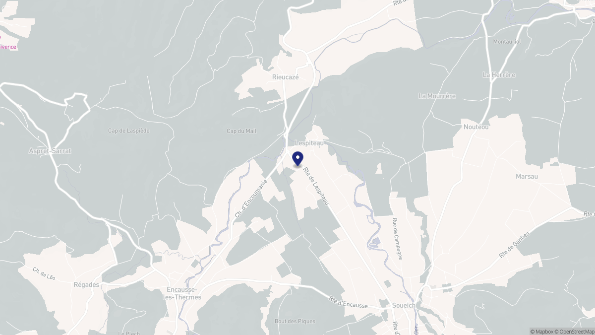 Aperçu cartographique de Lespiteau, centré sur la commune