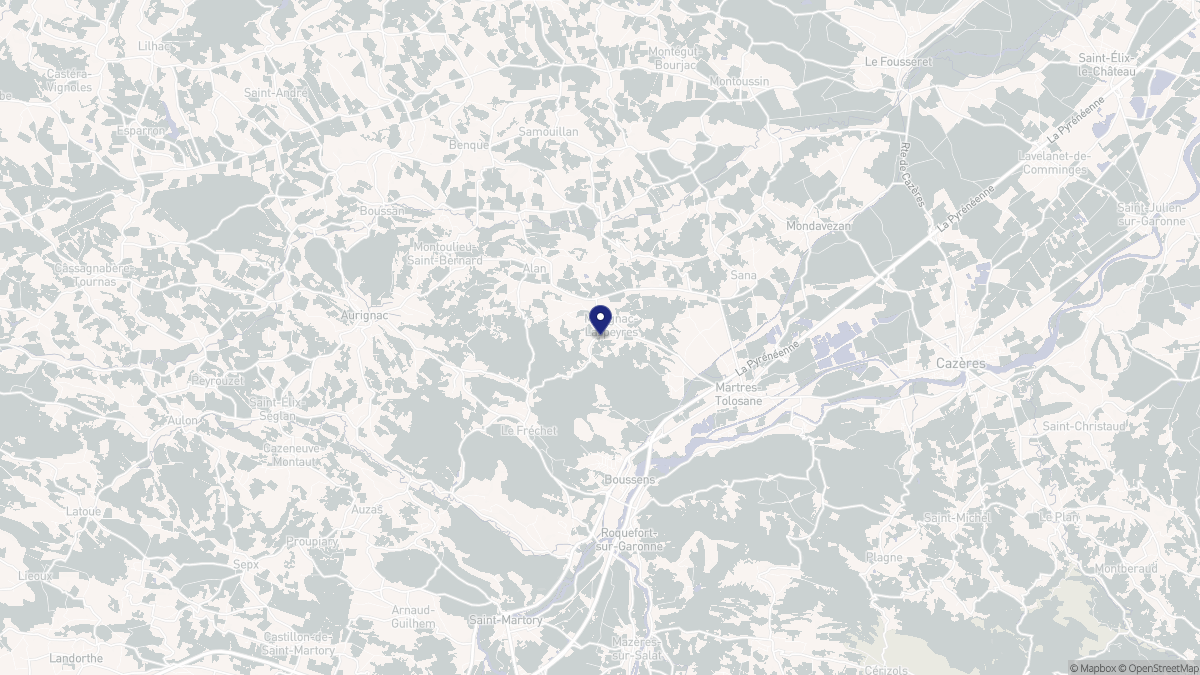 Aperçu cartographique de Marignac-Laspeyres, centré sur la commune