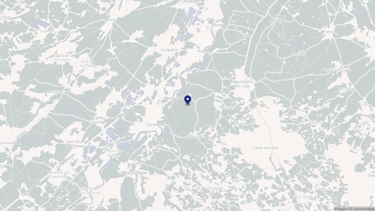 Aperçu cartographique de Marquefave, centré sur la commune