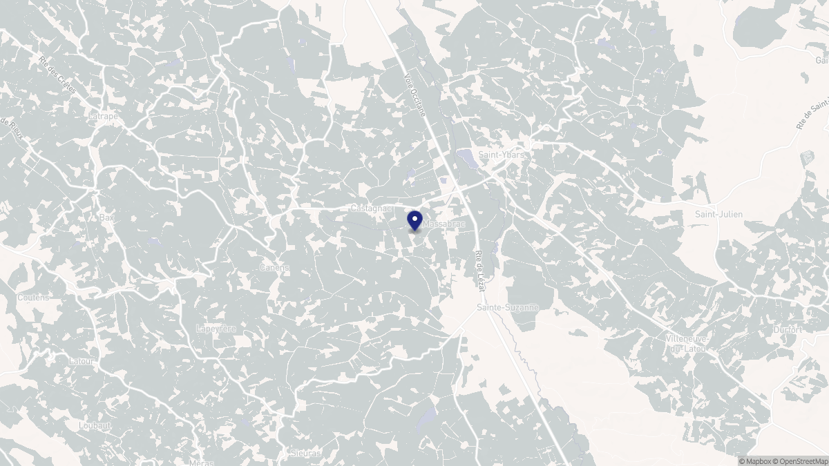 Aperçu cartographique de Massabrac, centré sur la commune