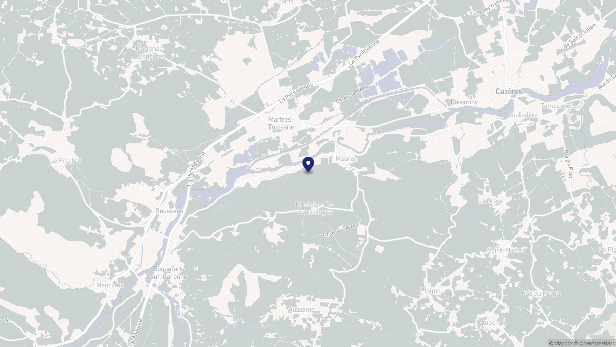 Aperçu cartographique de Mauran, centré sur la commune