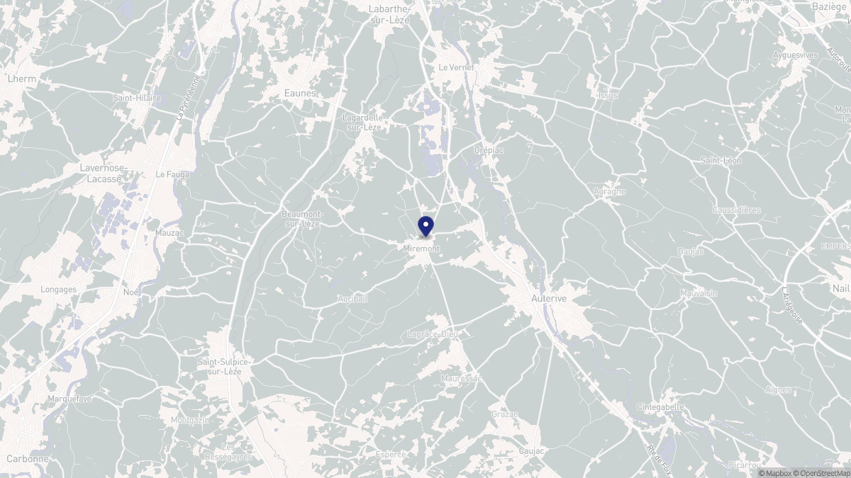 Aperçu cartographique de Miremont, centré sur la commune