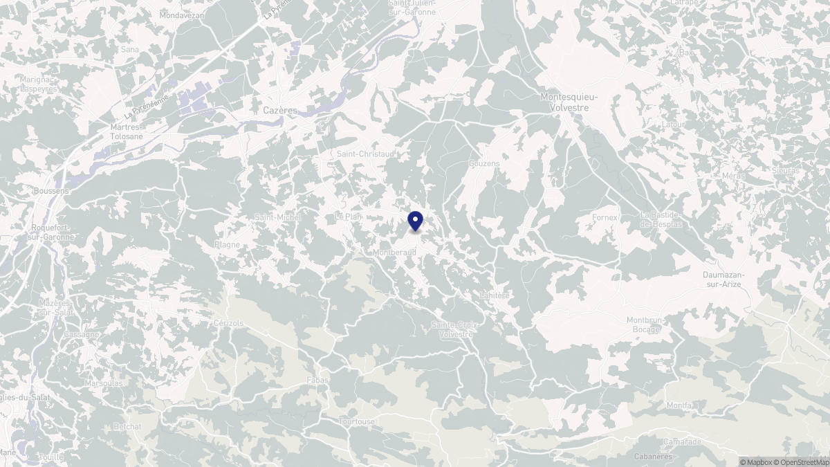 Aperçu cartographique de Montberaud, centré sur la commune