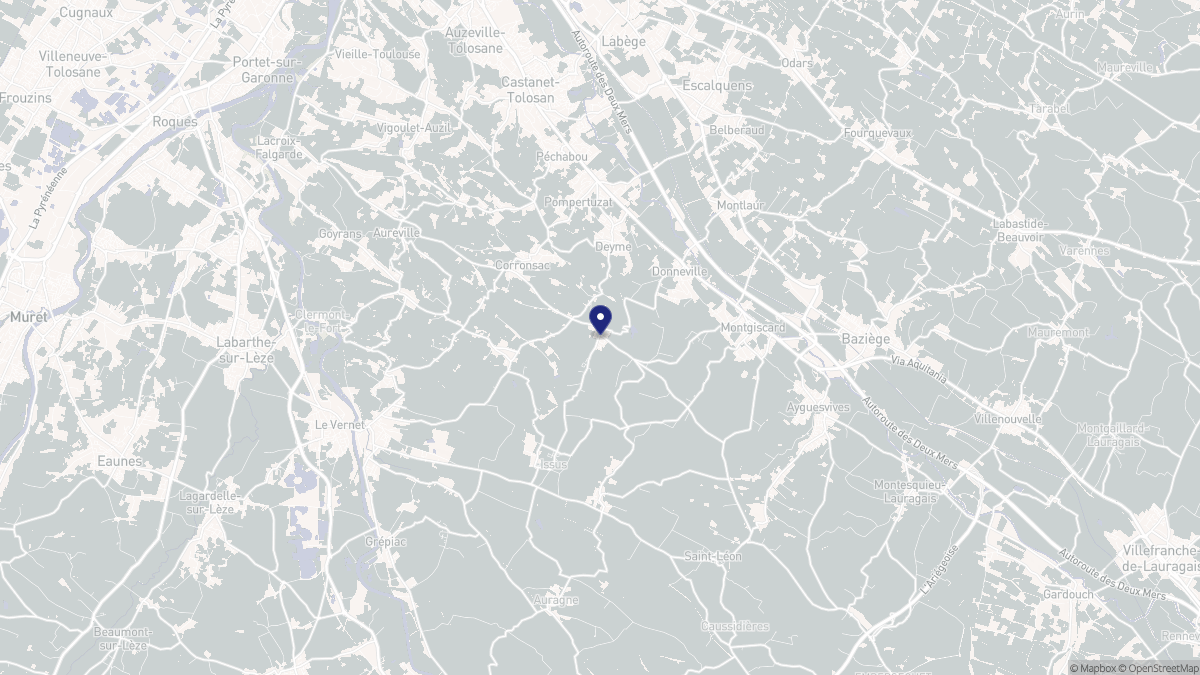 Aperçu cartographique de Montbrun-Lauragais, centré sur la commune