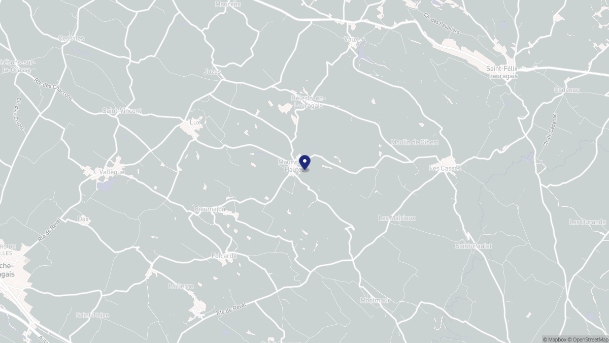 Aperçu cartographique de Mourvilles-Hautes, centré sur la commune