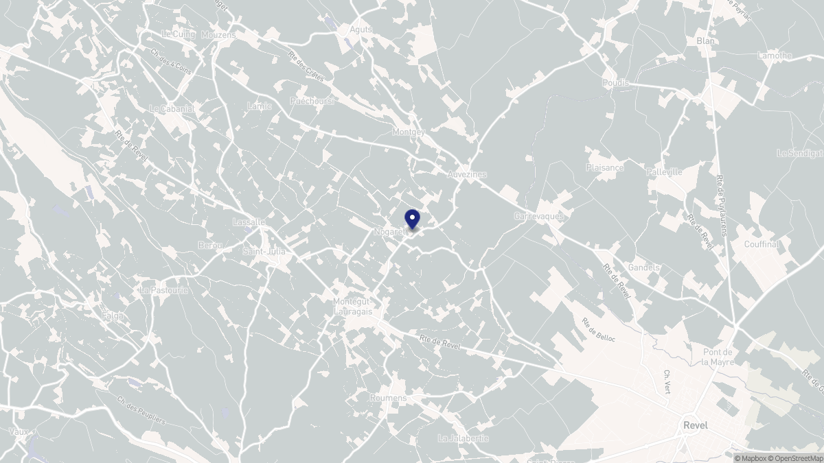 Aperçu cartographique de Nogaret, centré sur la commune
