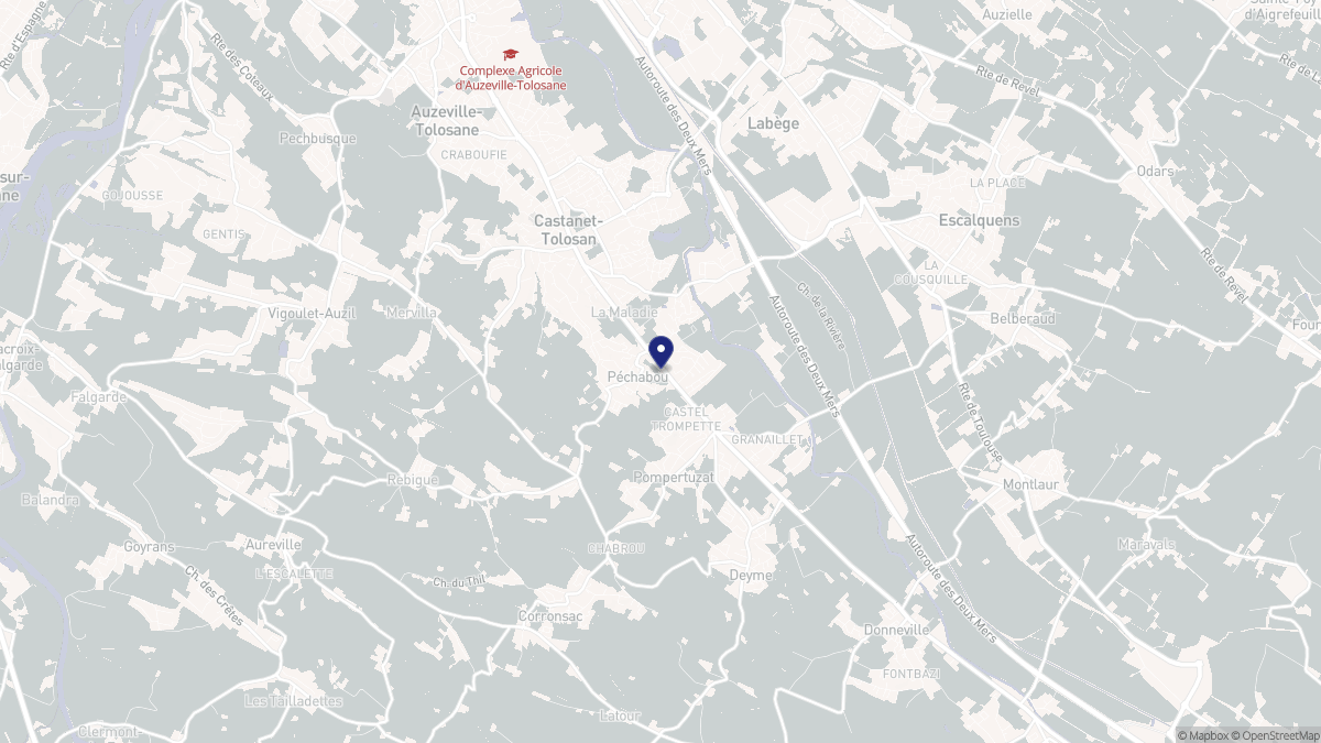 Aperçu cartographique de Péchabou, centré sur la commune