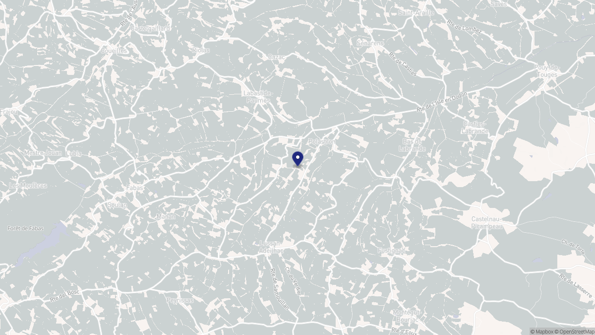 Aperçu cartographique de Polastron, centré sur la commune