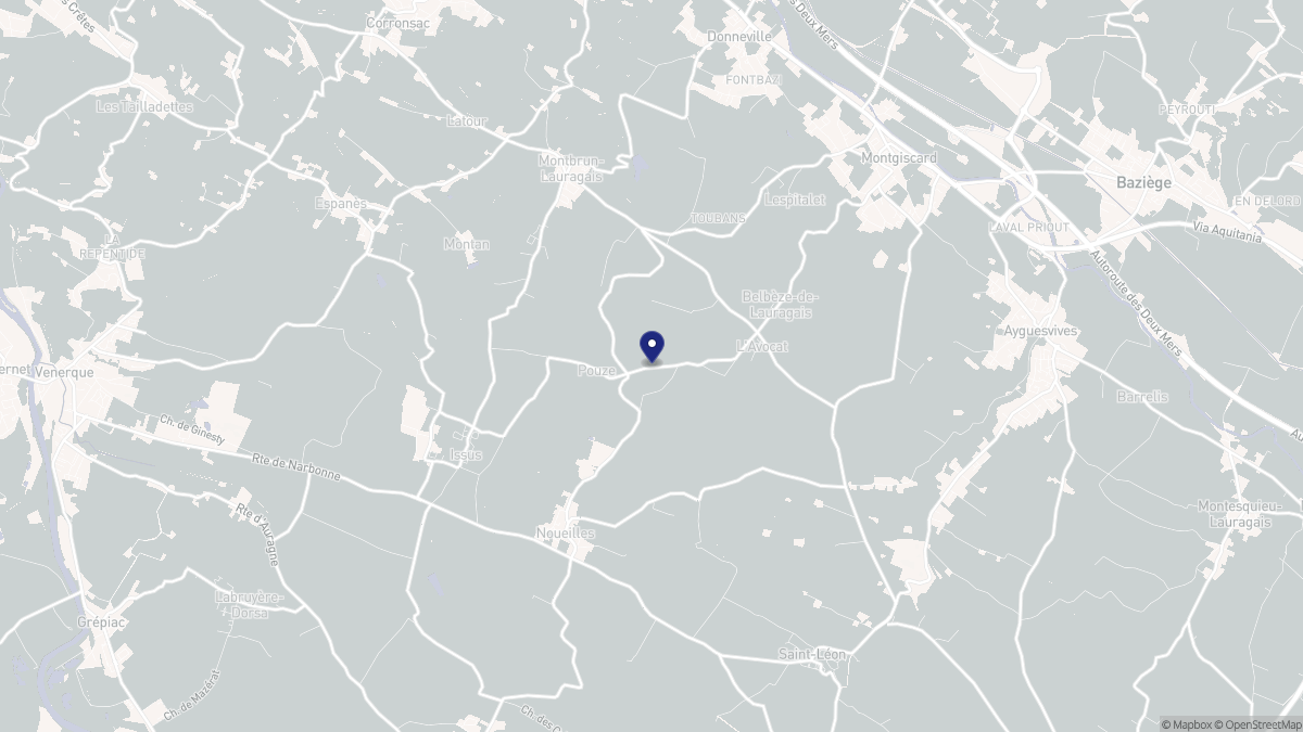 Aperçu cartographique de Pouze, centré sur la commune