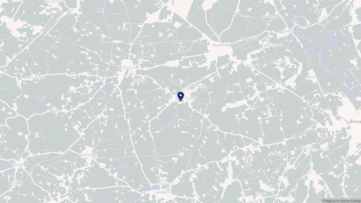 Aperçu cartographique de Saint-Cézert, centré sur la commune