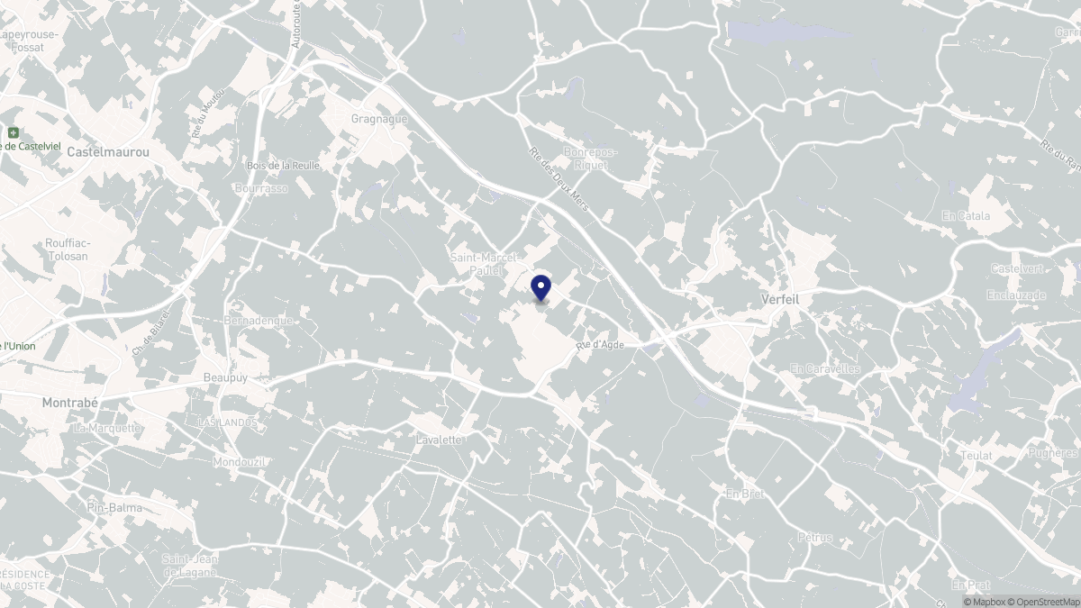 Aperçu cartographique de Saint-Marcel-Paulel, centré sur la commune