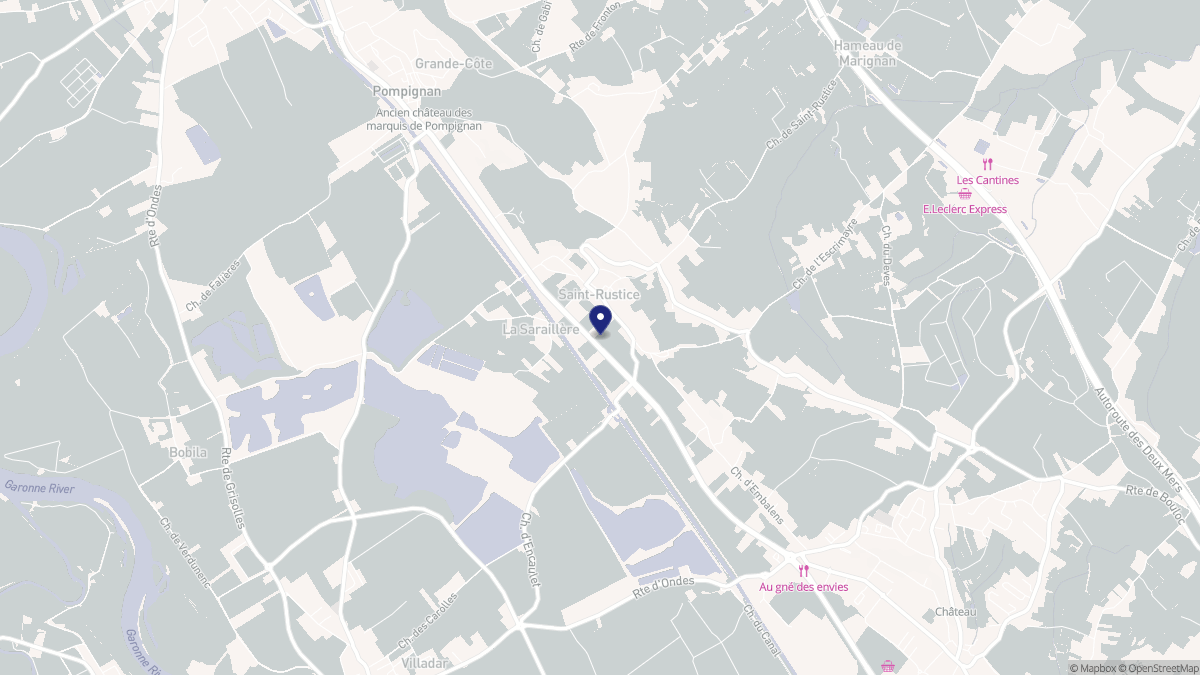 Aperçu cartographique de Saint-Rustice, centré sur la commune