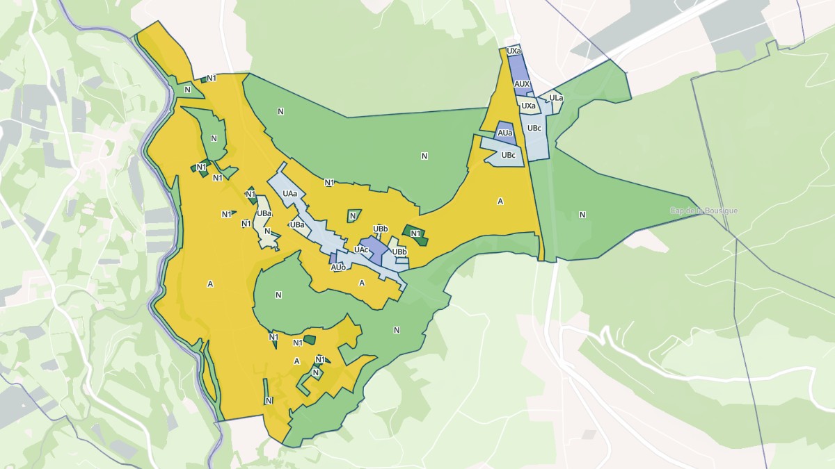 Aperçu cartographique de Seilhan, centré sur la commune