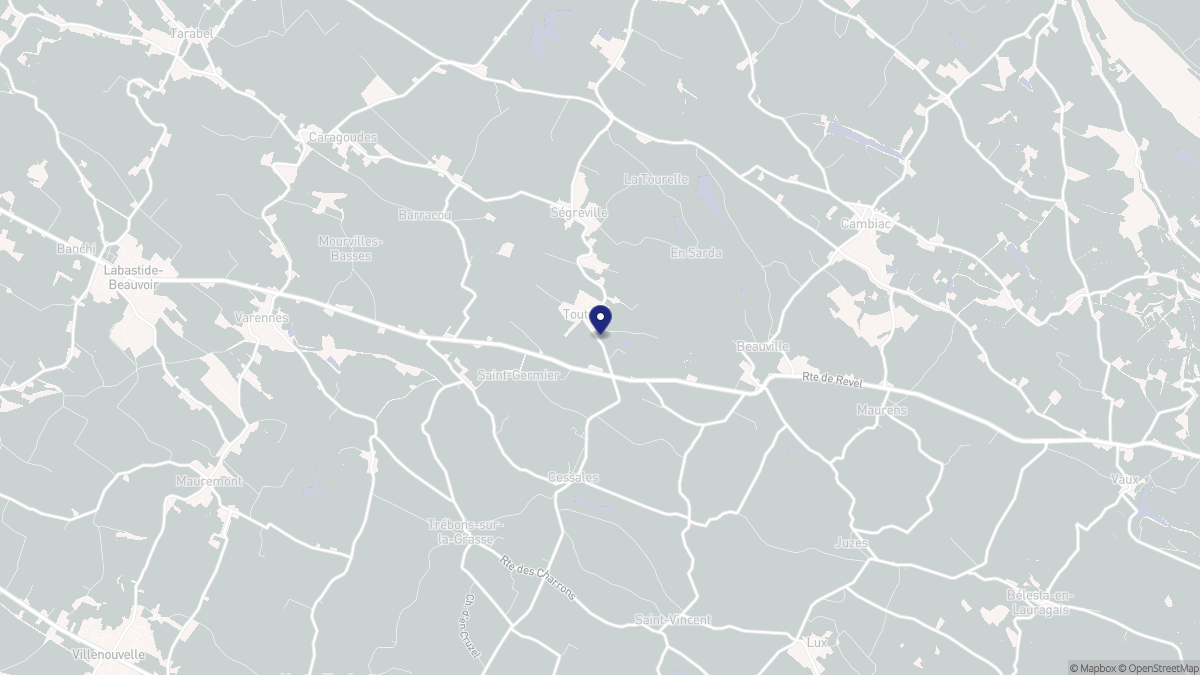 Aperçu cartographique de Toutens, centré sur la commune