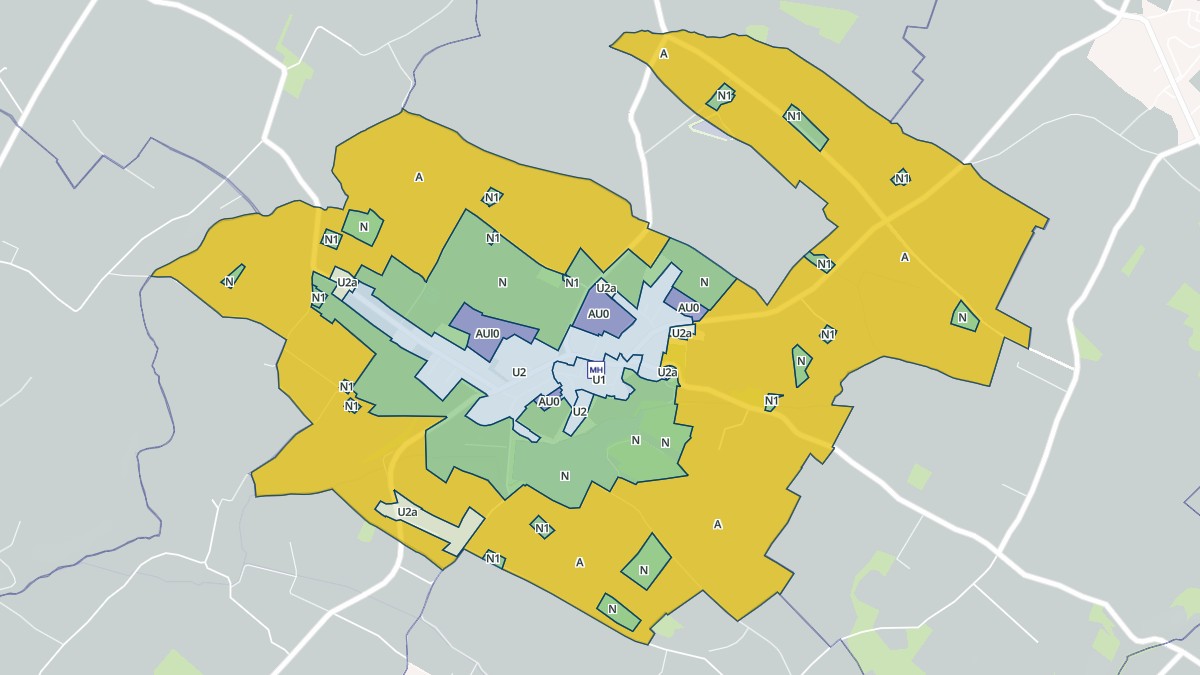 Aperçu cartographique de Vallègue, centré sur la commune