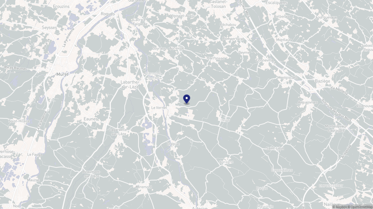 Aperçu cartographique de Venerque, centré sur la commune