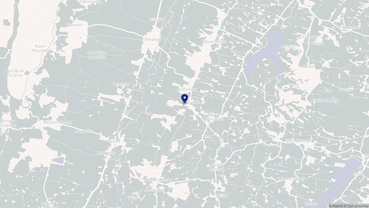 Aperçu cartographique de Arrouède, centré sur la commune