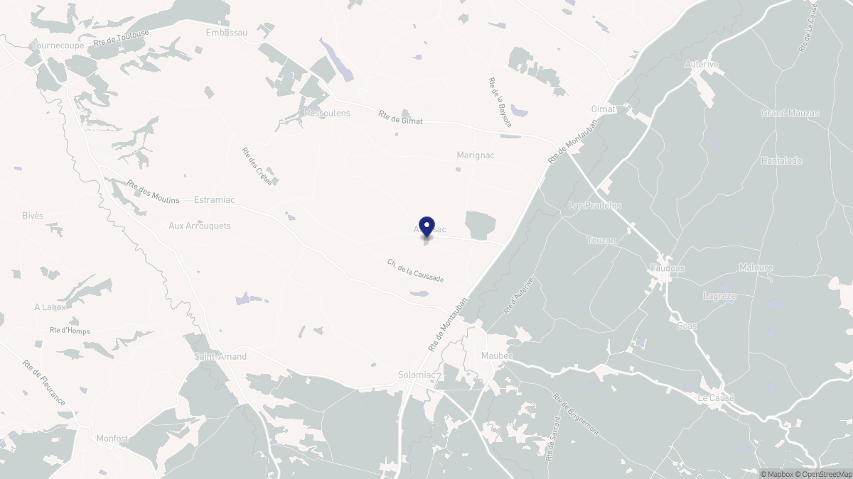 Aperçu cartographique de Avensac, centré sur la commune