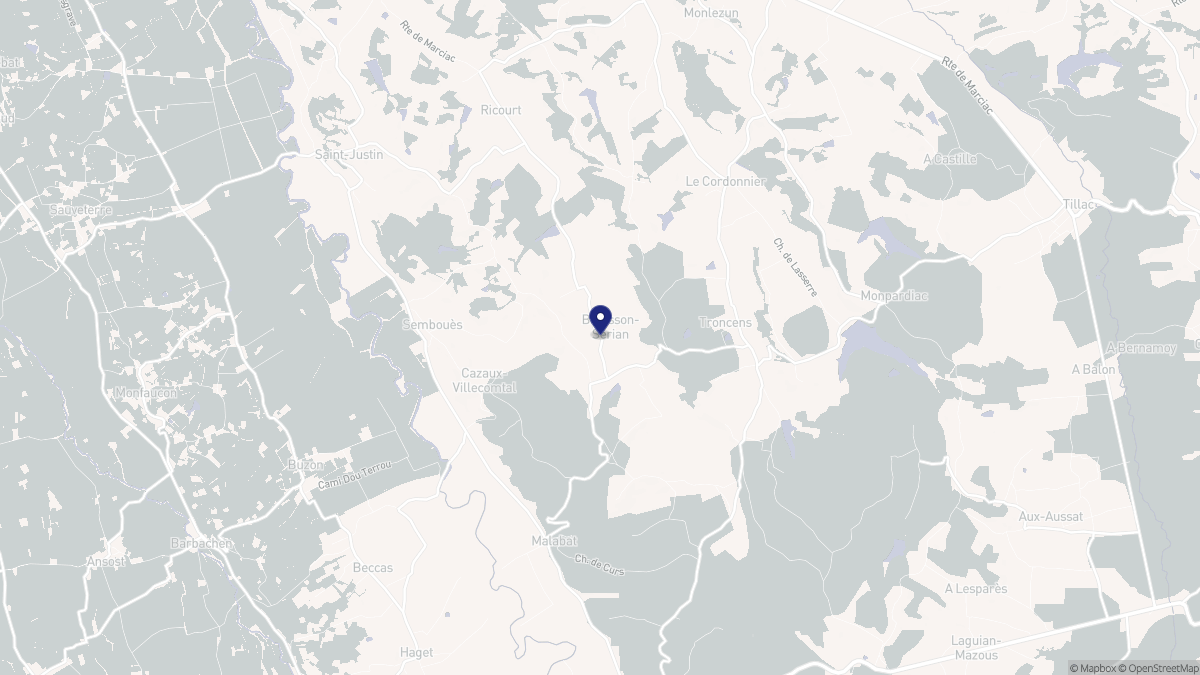 Aperçu cartographique de Blousson-Sérian, centré sur la commune
