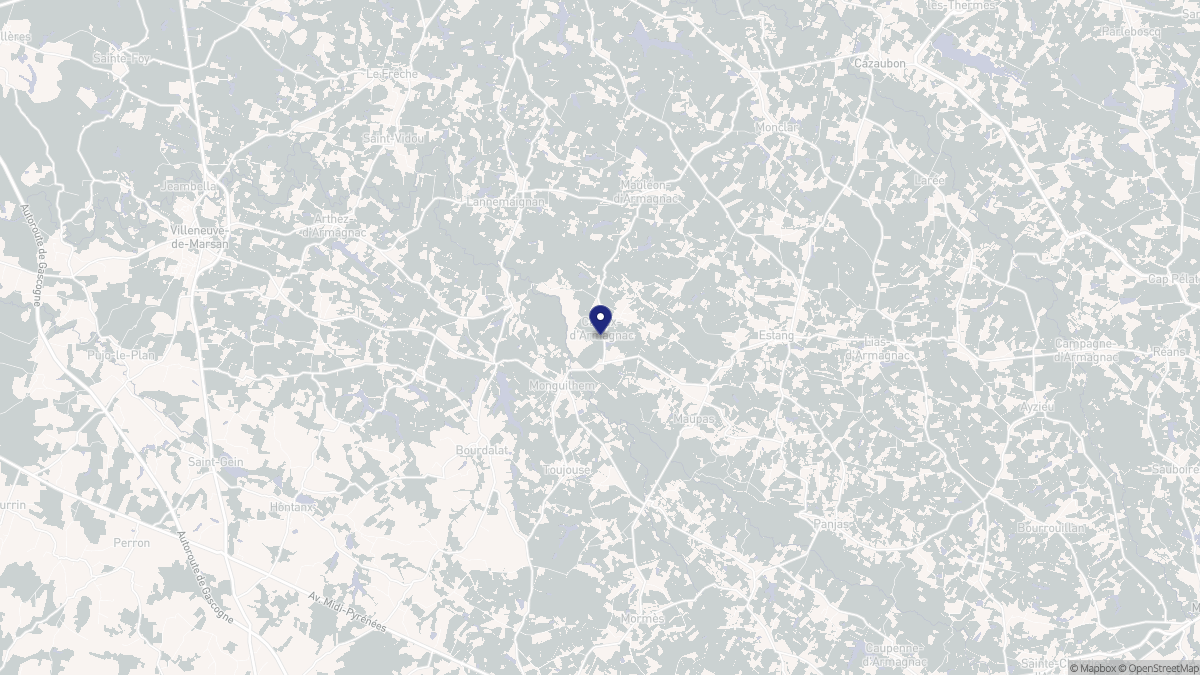 Aperçu cartographique de Castex-d'Armagnac, centré sur la commune