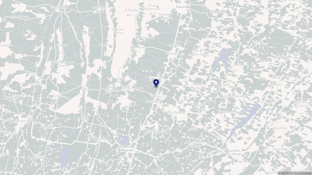 Aperçu cartographique de Chélan, centré sur la commune