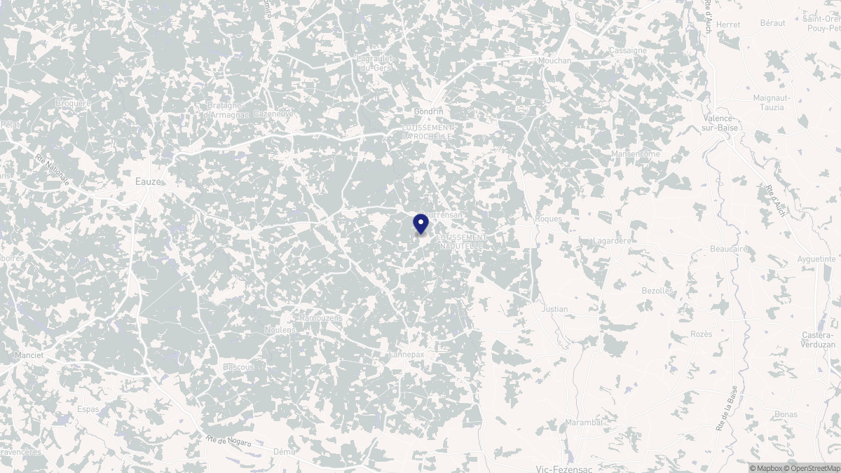 Aperçu cartographique de Courrensan, centré sur la commune