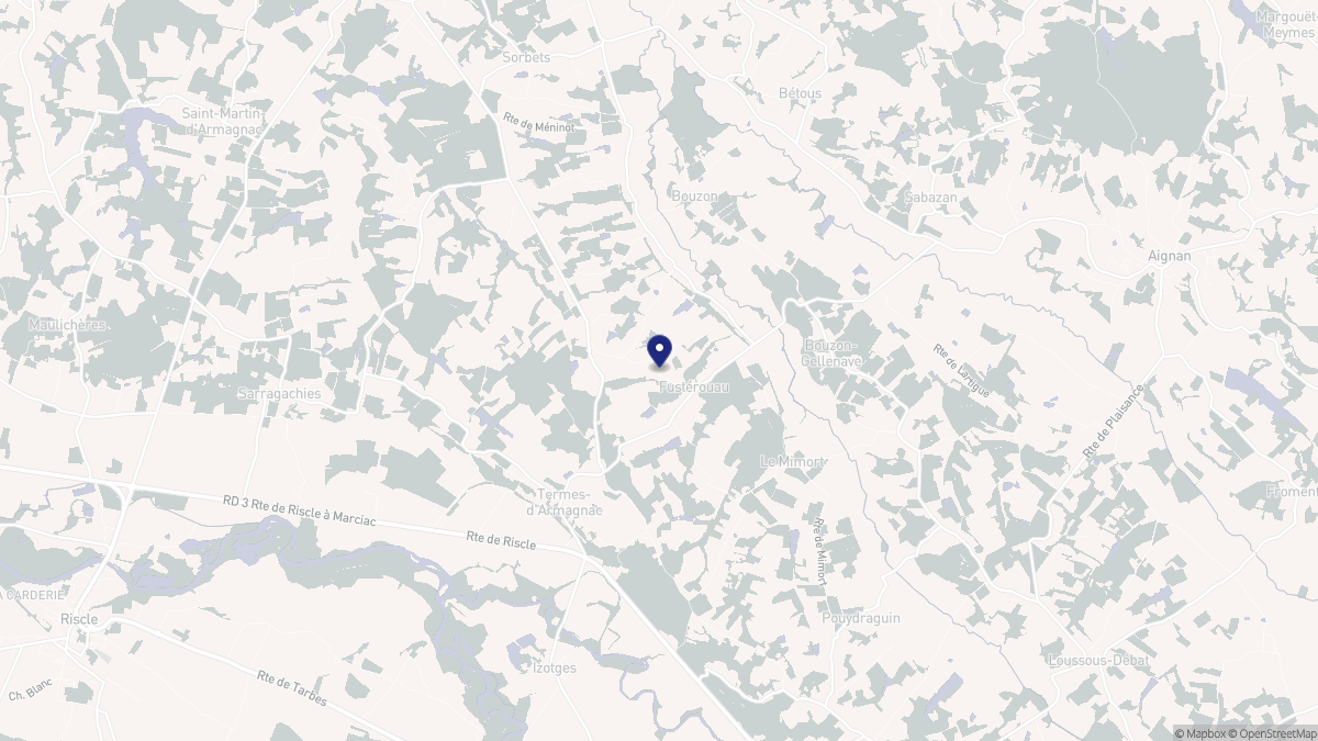 Aperçu cartographique de Fustérouau, centré sur la commune