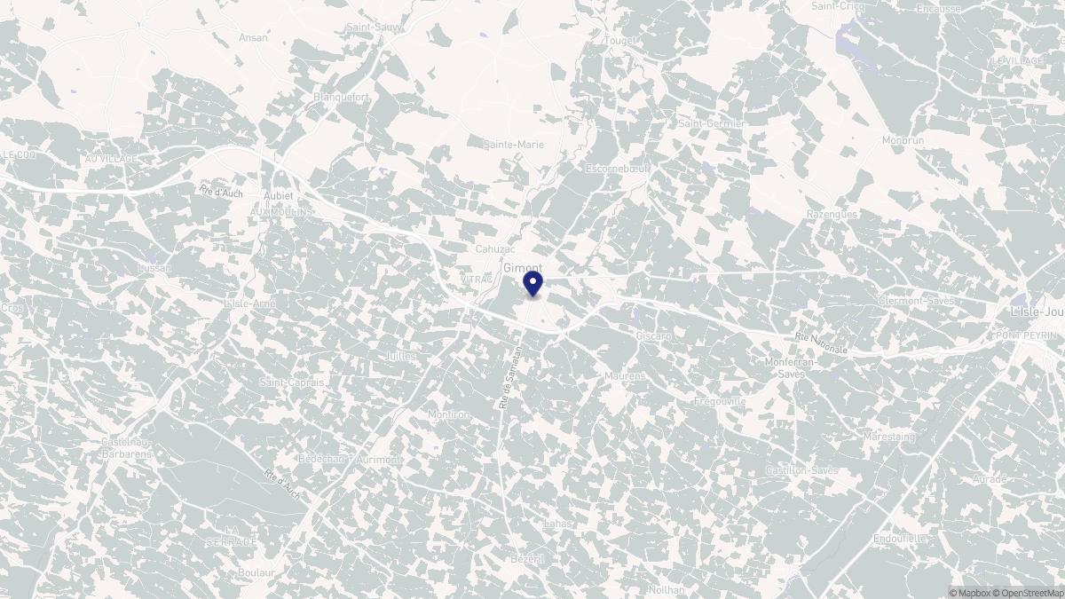 Aperçu cartographique de Gimont, centré sur la commune
