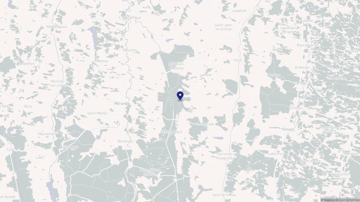 Aperçu cartographique de Idrac-Respaillès, centré sur la commune