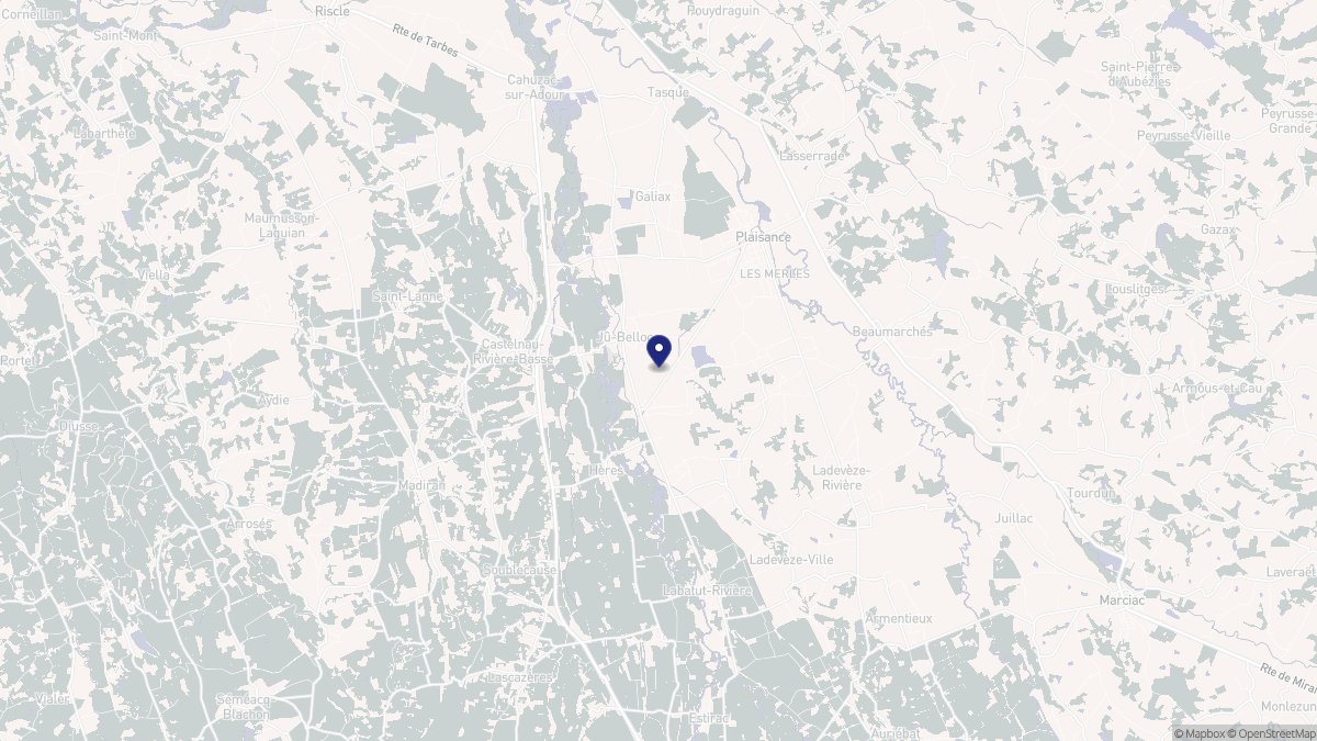 Aperçu cartographique de Jû-Belloc, centré sur la commune