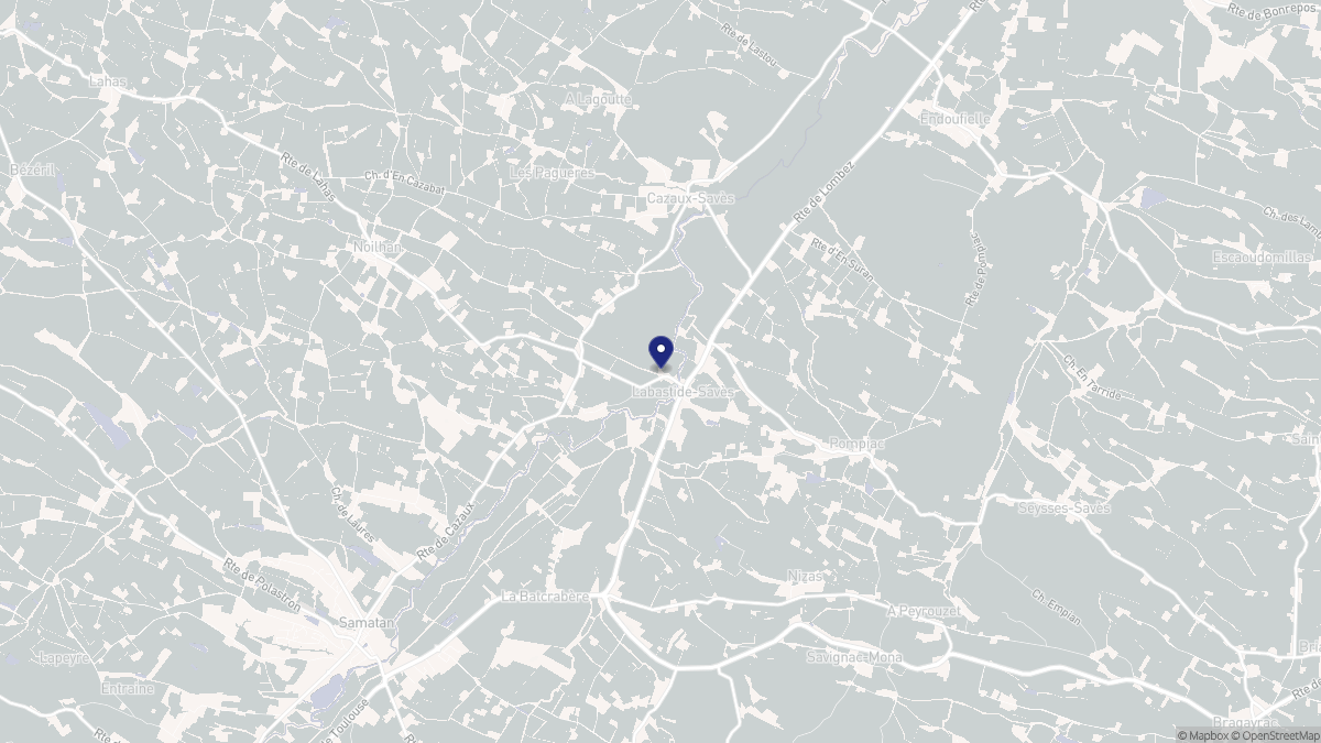Aperçu cartographique de Labastide-Savès, centré sur la commune